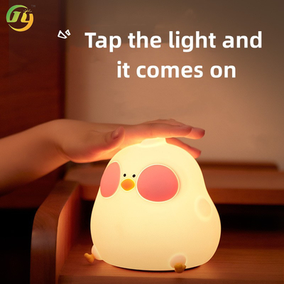 침실 부드러운 빛 잠자리 침대 램프 실리콘 패트 테이블 램프 휴대 전화 홀더 어린이 닭 작은 밤 빛